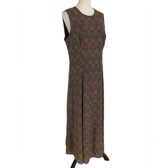 David Warren Black Taupe Vintage Sleeveless Maxi Dress Size 14 NWT - Picture 3 of 11